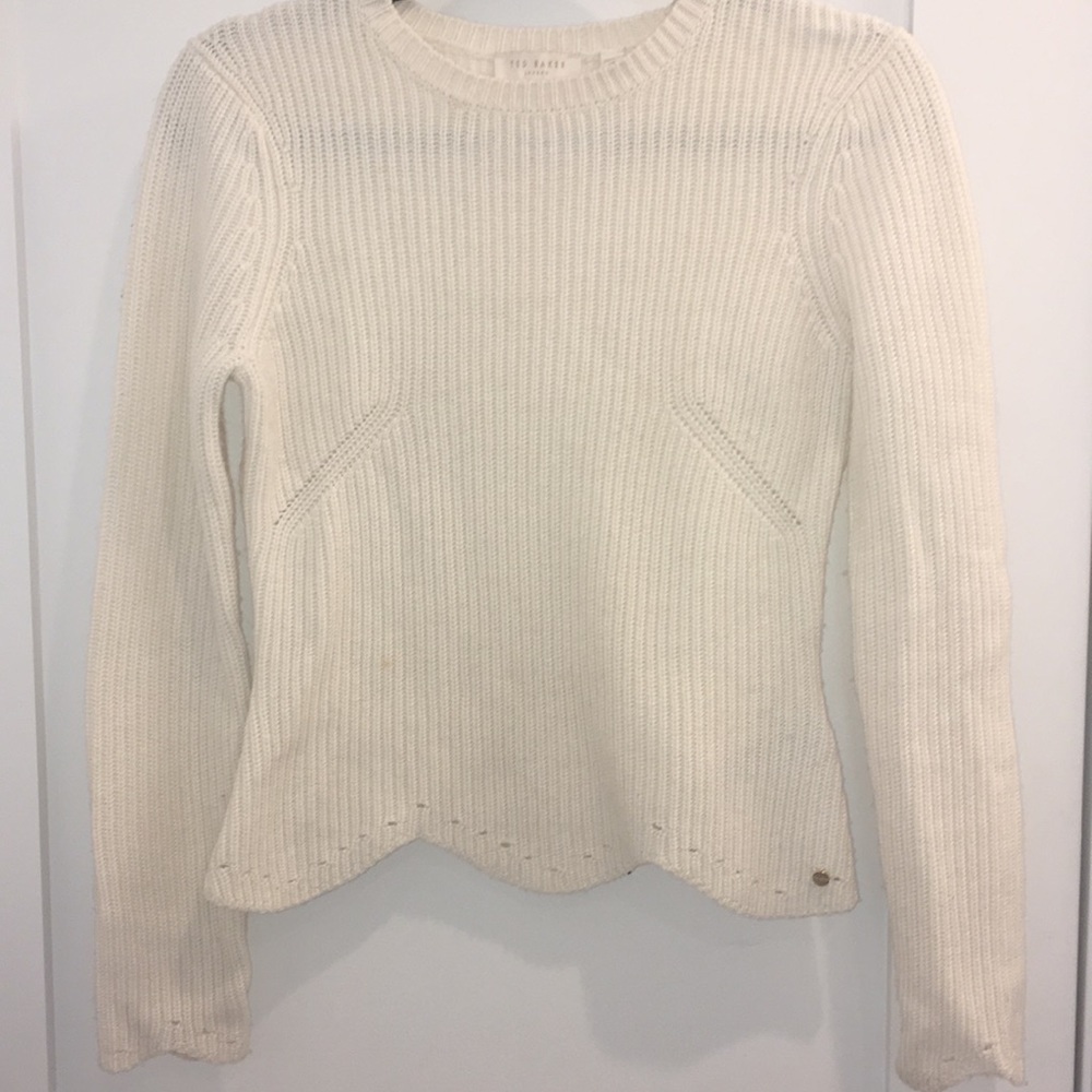 Ted Baker White Cropped Sweater